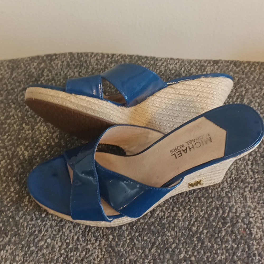 Michael kors blue open toe espadrilles size 10